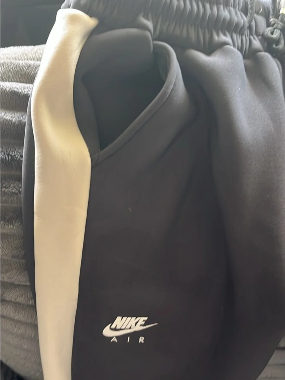 Nike Black Track Joggers with White and Pink Accents